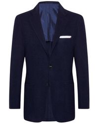 Kiton - Kostuums ,Blauw ,Wol Marineblauwe Wollen Jas - Lyst