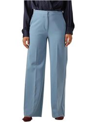 Another Label - Broeken ,Blauw ,Polyester Blauwe Moore Broek Voor Vrouwen - Lyst
