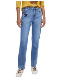 Desigual - Geborduurde Bloemen Jeans - Lyst