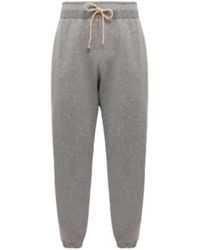 Autry - Pantaloni da jogging in cotone grigio con logo a contrasto - Lyst