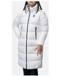 Blauer - Langer karierte parka mit kapuze - Lyst