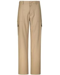 Etro - Broeken ,Bruin ,Wol Wollen Broek Met Relaxte Pasvorm En Zakken - Lyst