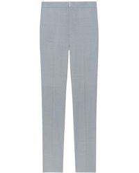 Givenchy - Parel Grijs Wol Slim Fit Broek - Lyst