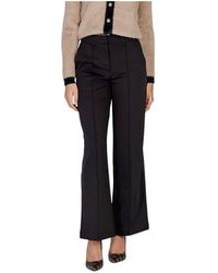 Ichi - Schwarze schlichte hose mit reißverschluss - Lyst