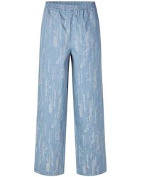 Lolly's Laundry - Broeken ,Blauw ,Denim Stijlvolle Gedeconstrueerde Denim Broek - Lyst