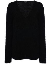 Tom Ford - Truien & Vesten ,Zwart ,V-Hals Gebreide Trui - Lyst