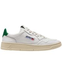 Autry - Sneakers vintage de cuero blanco con inserción verde - Lyst