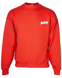 Autry - Hoodies & Sweatvesten ,Rood ,Katoen Sweatshirt Met Ronde Hals En Logo - Lyst