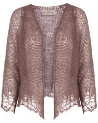 Cortana - Truien & Vesten ,Paars ,Kasjmier Open Knit Jacket - Lyst