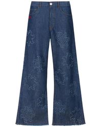 Marni - Chambray Jeans Met Gerafeld Zonnemotief - Lyst