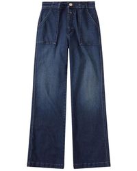 Closed - Jeans ,Blauw ,Katoen Wijde Pijpen Broek - Lyst