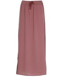 Herno - Rokken ,Roze ,Polyester Drawstring Maxi Rok - Lyst