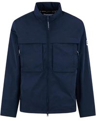 Aquascutum - Jassen ,Blauw ,Polyester Lamina Mock Neck Jacket - Lyst