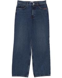 AMISH - Jeans ,Blauw ,Denim Hoge Taille Wijde Pijp Denim Jeans - Lyst