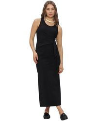 Summum - Kleedjes ,Zwart ,Katoen Dress Cotton Elastane Heavy - Lyst