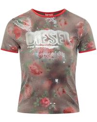 DIESEL - Tops ,Veelkleurig ,Leer T-Unkyel T-Shirt - Lyst