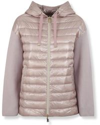 Herno - Jassen ,Roze ,Katoen Hooded Quilted Jacket - Lyst