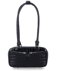 Self-Portrait - Tassen ,Zwart ,Leer Croc Leather Mini Schoudertas - Lyst