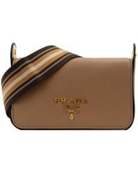 Prada - Damen Leder Schultertasche Magnetknopf - Lyst