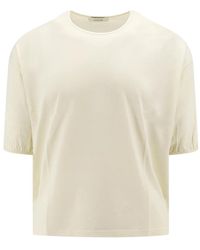 Lemaire - Gelbes t-shirt mit rundhalsausschnitt - Lyst
