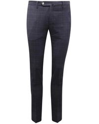 PT01 - Broeken ,Blauw ,Wol Skinny Wollen Blend Broek Blauw Model 202 - Lyst
