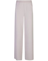 Eleventy - Broeken ,Wit ,Katoen Cashmere Katoen Elastische Broek - Lyst