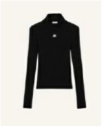 Courreges - Reedition Rippstrick Mockneck Pullover - Lyst