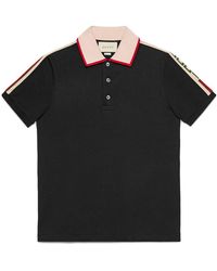 Gucci Cotton Polo Shirt With Ribbon - Zwart