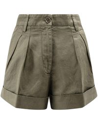 Aspesi - Korte Broeken ,Groen ,Katoen Military Shorts - Lyst