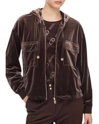 Liu Jo - Fluwelen Hoodie Met Rits - Lyst