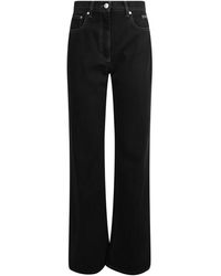 MSGM - Italienische schwarze high waist wide leg jeans - Lyst