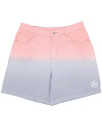 Acupuncture - Korte Broeken ,Veelkleurig ,Katoen Logo Knoop Taille Shorts Zachte Pasvorm - Lyst