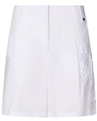 Liu Jo - Korte Broeken ,Wit ,Katoen Shorts Met Borduursel - Lyst