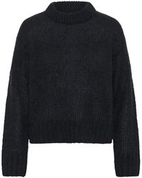Part Two - Truien & Vesten ,Blauw ,Gezellige Gebreide Trui Donkerblauw - Lyst