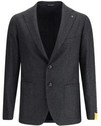 Tagliatore - Jassen ,Grijs ,Wol Pied-De-Poule Print Blazer - Lyst