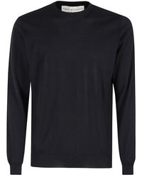 FILIPPO DE LAURENTIIS - Truien & Vesten ,Blauw ,Wol Maglia Girocollo Merino - Lyst