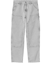 Carhartt - Grijze Denim Dubbele Knie Jeans - Lyst