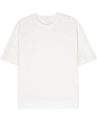 Neil Barrett - Weiße baumwoll-t-shirt mit taillenstreifen - Lyst