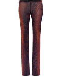 Jean Paul Gaultier - Broeken ,Veelkleurig ,Mesh Broek Met Python Print - Lyst