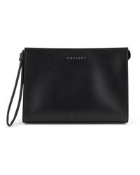 Orciani - Tassen ,Zwart ,Leer Leren Clutch Tas - Lyst