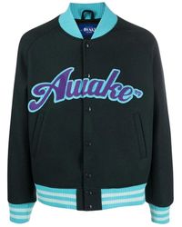 AWAKE NY - Jassen ,Zwart ,Wol Bomberjack Van Wolmix Met Logoprint - Lyst