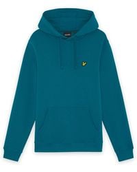 Lyle & Scott - Hoodies & Sweatvesten ,Blauw ,Katoen Pullover Hoodie - Lyst