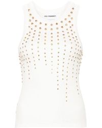 Des Phemmes - Weiße ärmellose top mit strass - Lyst