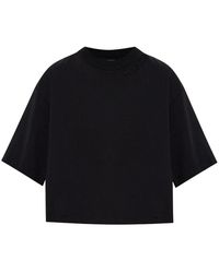Marni - Tops ,Zwart ,Katoen Korte T-Shirt Met Losse Pasvorm - Lyst