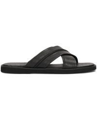 Kazar - Schoenen ,Zwart ,Leer Leren Slippers Met Kruisbanden - Lyst