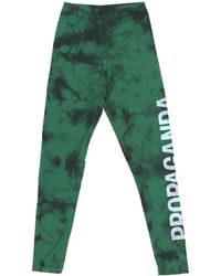 Propaganda - Broeken ,Groen ,Polyester Groene Tie Dye Dameslegging - Lyst