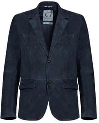 Gimo's - Jassen ,Blauw ,Suède Licht Suède Blazer - Lyst