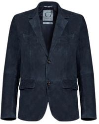 Gimo's - Jassen ,Blauw ,Suède Licht Suède Blazer - Lyst