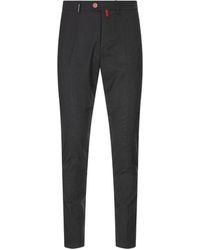Kiton - Graue Woll Elastan Hose - Lyst