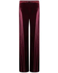 Alberta Ferretti - Broeken ,Rood ,Wijde Broek - Lyst